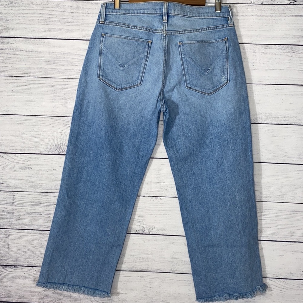 Hudson Stella mid rise crop straight light stonewashed cutoff 90โs inspo jeans - Picture 3 of 6